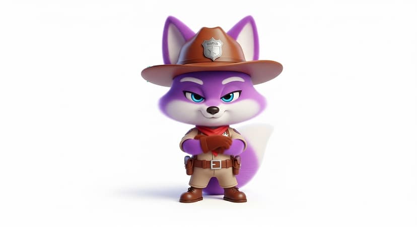 Purple Fox Mascot