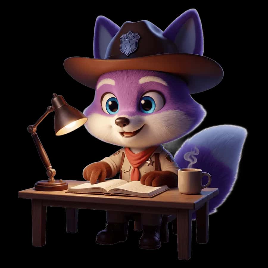 Ryder at a desk late at night